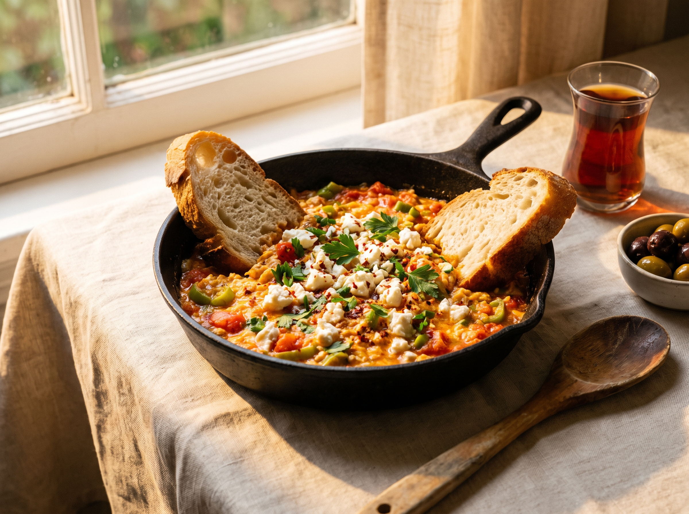 Menemen: Turks roerei met tomaat